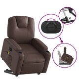 thumbnail of vidaXL Massagesessel mit Aufstehhilfe Elektrisch Braun Kunstleder