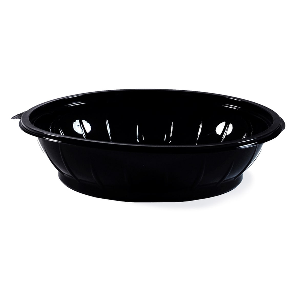 50x Salatschalen rund O 23 x 5,1 cm schwarz 1000 ml (PET)