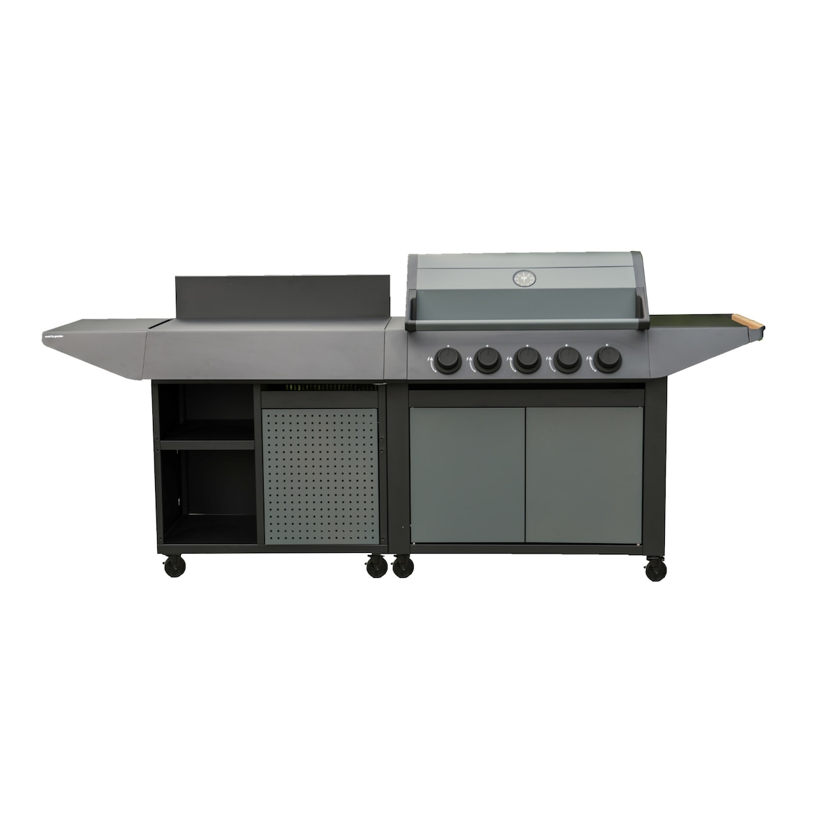 MF - Cozinha de Exterior BURN 80 PREMIUM com Churrasqueira a Gás de 5 Queimadores e Aparador