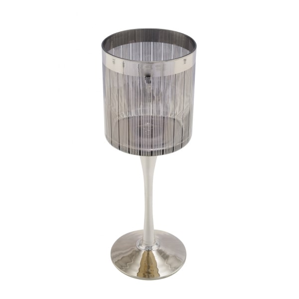 NEU Glaskelch, Streifen, silber, ∅ 9 cm / Höhe: 25 cm, "Germany", handgefertigt