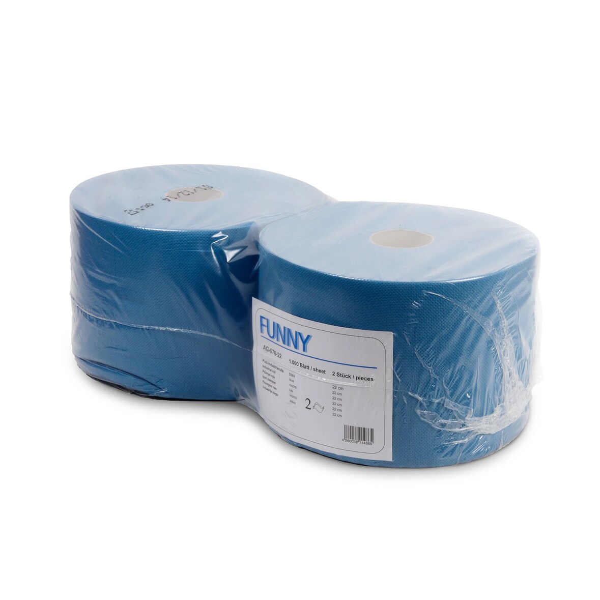 Funny Putztuchrolle, 2-lg., Ø 30 cm, 22x33 cm, Zellstoff, blau, 2 Rollen