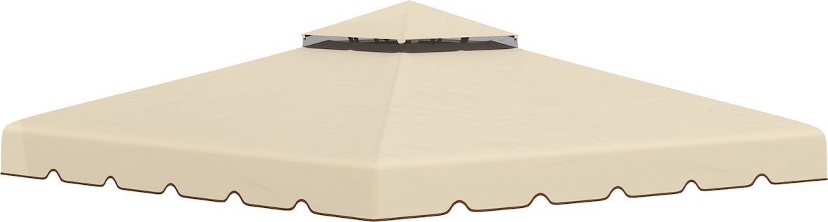Outsunny techo de repuesto para cenador 3x3 m cubierta de repuesto para pabellón gazebo exterior con doble techo y 8 orificios de drenaje beige