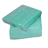 thumbnail of Grüne Welle, Universaltücher mit Textilcharakter, grün-weiß, 55 % Viskose, 45 % Polyester, ca. 25x38 cm, 50 Tücher