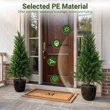 thumbnail of COSTWAY Set de 2 cedros artificiales de 90 cm, árbol sintético con maceta, tronco y hojas de PE, planta decorativa verde