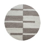 thumbnail of Teppich Schlafzimmer Hochflor Karo Samtweich Waschbar Strapazierfähig Wohnzimmer Rund Beige 160x160 cm – WATZMANN von Kadima Design