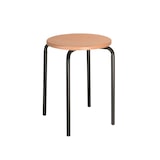 thumbnail of PROREGAL Stapelhocker Oakland High | HxØ 58x35cm | Tragfähigkeit 110kg | Buche-Sitz | Stahlfüße | Schwarz/Buche