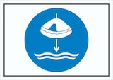 thumbnail of Rettungsfloß fieren beim Aussetzvorgang Symbol Schild A6 (105x148mm)