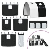 thumbnail of vidaXL Etagenbett mit Rutsche und Gardinen Weiß und Schwarz 80x200 cm