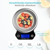 thumbnail of SOEM® Keukenweegschaal Digitaal - Precisie Weegschaal keuken 0,1 - 6kg - Tarra Functie - Inclusief Batterijen - RVS/Zwart
