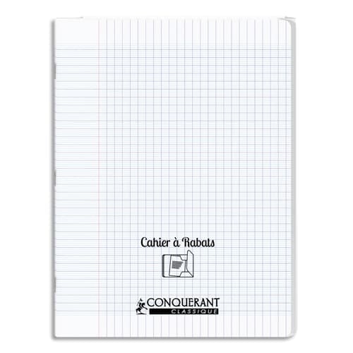 Lot de 10 Cahier à Rabats PP piqué 24x32, 96p./48 feuilles 90g/m², Séyès, incolore