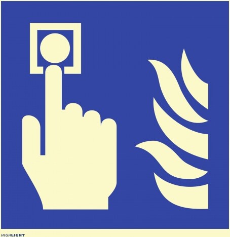 Dreifke® Schild Hausalarm Brandmelder, Kunststoff, langnachleuchtend, 160-mcd, 200x200 mm
