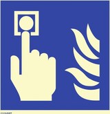 thumbnail of Dreifke® Schild Hausalarm Brandmelder, Kunststoff, langnachleuchtend, 160-mcd, 200x200 mm