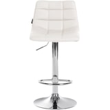 thumbnail of Banco de bar Jerry em imitação de pele branco/cromo
