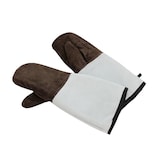 thumbnail of Schneider - Leren ovenwanten, 450 mm, bruin, met grijze manchetten