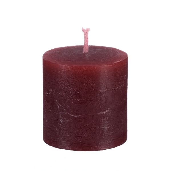 durchgefärbte Rustica Stumpenkerzen bordeaux 100/70 mm, 1 Stück, Rustik Kerzen