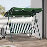 thumbnail of Outsunny Baloiço de Jardim de 3 Lugares com Almofada Toldo Ajustável e Estrutura de Metal 172x110x153cm Verde e Branco
