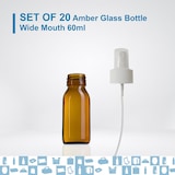 thumbnail of 20x Frascos de Spray em Vidro Âmbar de 60 ml com Tampa Vaporizadora – Spray de Óleos Essenciais e Cosméticos