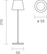 thumbnail of Akku-Tischleuchte Nuindie Pocket dimmbar LED IP54 USB-C tragbar 210mm tannengrün