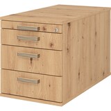 thumbnail of bümö Rollcontainer mit Schubladen, Container abschließbar aus Holz in Asteiche - Rollwagen für's Büro als Schreibtisch Unterschrank, Bürocontainer
