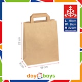 thumbnail of DayBays 50 Stk. Papiertüten 18+8x22 cm Braun mit Flachhenkel