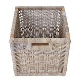 thumbnail of Sitzbank Bienne, Aufbewahrungsbox, 3 Körbe, Kubu-Rattan-Geflecht, 112x46x37cm ~ weiß