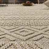 thumbnail of Teppich Kurzflor Struktur Wohnzimmer schmutzabweisend Creme Rechteckig 240x340 | 100% Polypropylen | Florhöhe: 7 mm | pflegeleicht