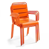 thumbnail of Fauteuil de terrasse en métal orange - Oviala