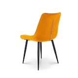 thumbnail of Lot de 2 chaises de salle à manger en velours jaune moutarde – Assise rembourrée confortable – Pieds en métal noir