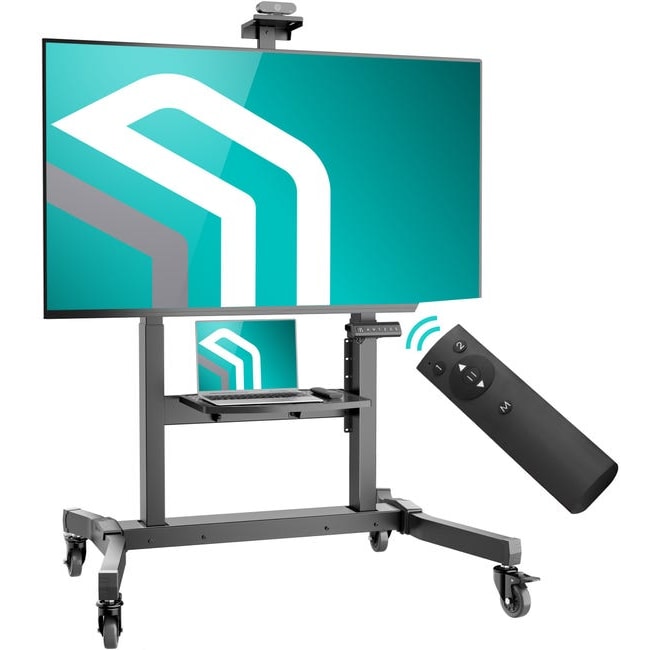 ONKRON Soporte Motorizado TV 50-100", hasta 120 kg, con Ruedas, VESA 200x200 - 1000x600 mm, Inclinado, TS1991E-B Negro