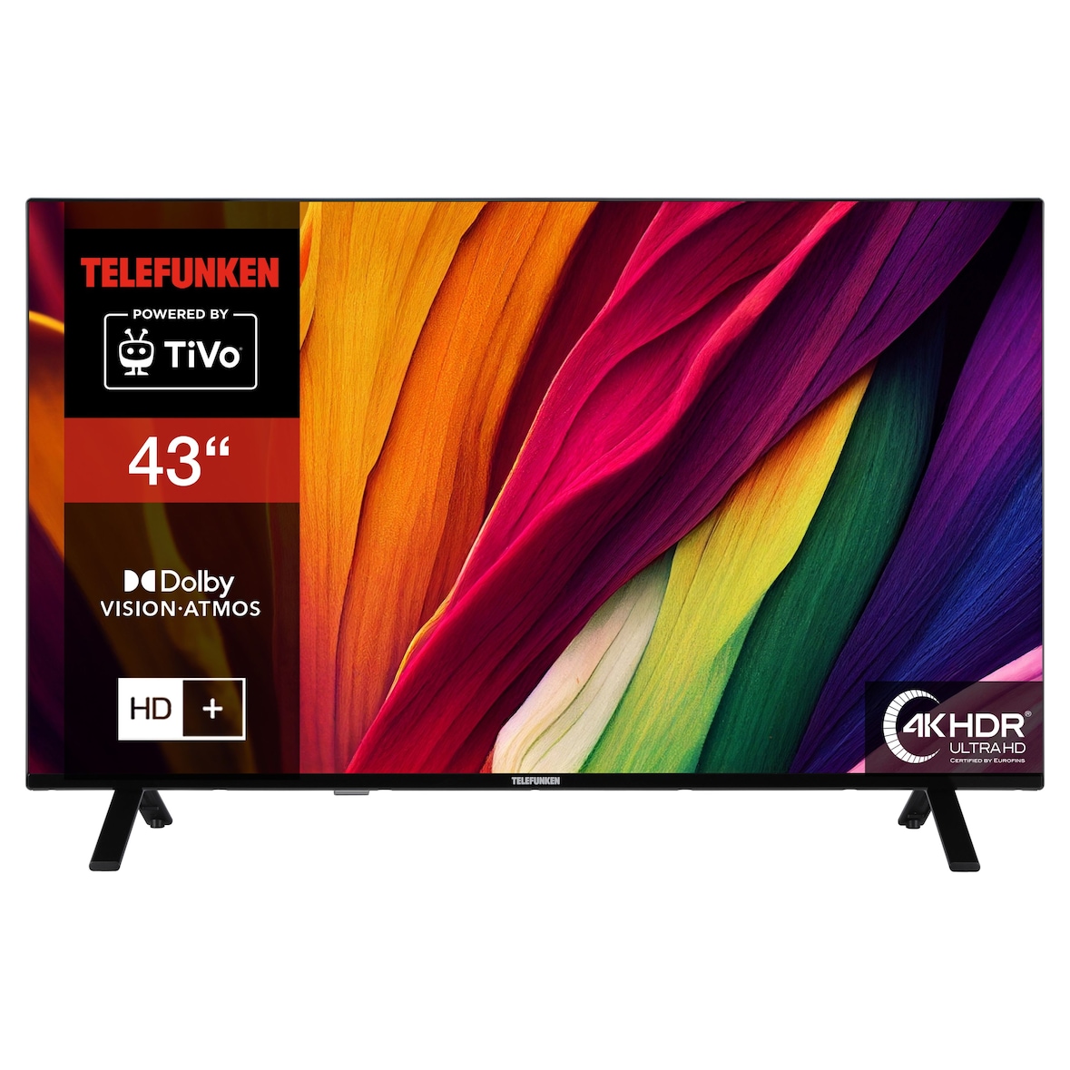 Telefunken 43 Zoll Fernseher Smart TV (4K UHD, HDR Dolby Vision, Dolby Atmos, 6 Monate HD+ inkl.)