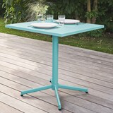 thumbnail of Vierkante tafel en 4 turquoise metalen stoelen - Oviala