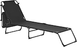 thumbnail of Helloshop26 - Opklapbare ligstoel met zonnescherm staal PVC polyester 187 cm zwart 03_0000990