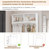 thumbnail of Eingangsschrank Schuhschrank mit Sitzbank 2 Türen 2 offene Fächer 4 Haken Aufbewahrung Flur Modern Weiß 101x183x47