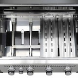 thumbnail of SANTOS Gasgrill S-418 mit 4 Hauptbrenner, Infrarotseitenbrenner & Heckbrenner | inkl. Drehspieß, Rostheber & Silikonablage | Schwarz