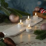 thumbnail of LED Mini Teelichter Uyuni 4 Stück mit Ladestation Timer aufladbar für Außen Deko