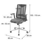 thumbnail of Silla de oficina HWC-J53, silla giratoria silla de escritorio, ergonómica imitación cuero ~ gris