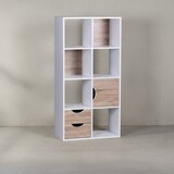 thumbnail of Großes Bücherregal in Sonoma Eiche und Weiß, modernes Design, 8 Fächer für Stauraum, multifunktional als Raumteiler nutzbar | Kadima Design