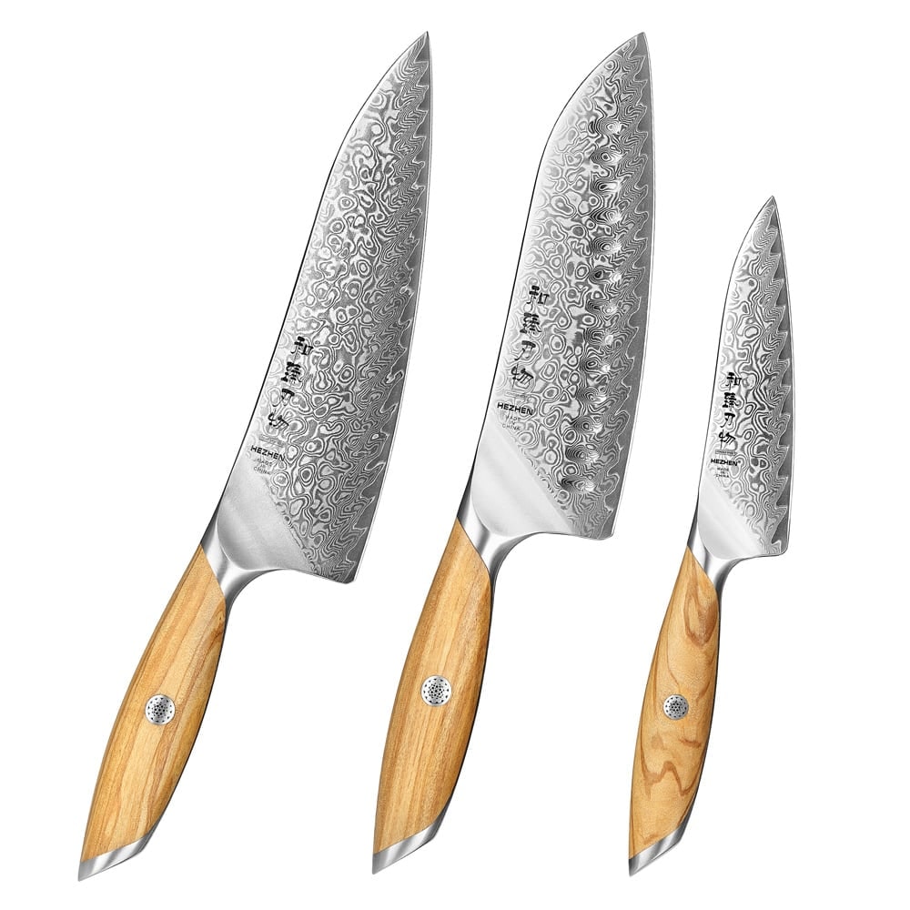 Hezhen - Damastmesser Set 3-teilig - X01 Flagship Serie