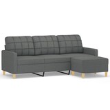 thumbnail of vidaXL 3-Sitzer-Sofa mit Hocker Dunkelgrau 180 cm Stoff