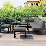 thumbnail of Outdoor-Tisch- und Stuhl-Set aus Aluminium in Schwarz/Grau, mit Tisch 95x56x65 cm, flexibel kombinierbar