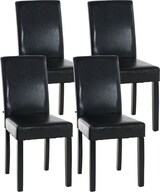thumbnail of 4er Set Esszimmerstuhl DALAN - Kunstleder Braun 41x47x91 cm Schwarz | Essstühle Esszimmerstühle Küchenstühle Wohnzimmerstühle