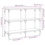 thumbnail of Table console chêne marron 100x29x75 cm bois d'ingénierie Modèle Atlas Office Pro