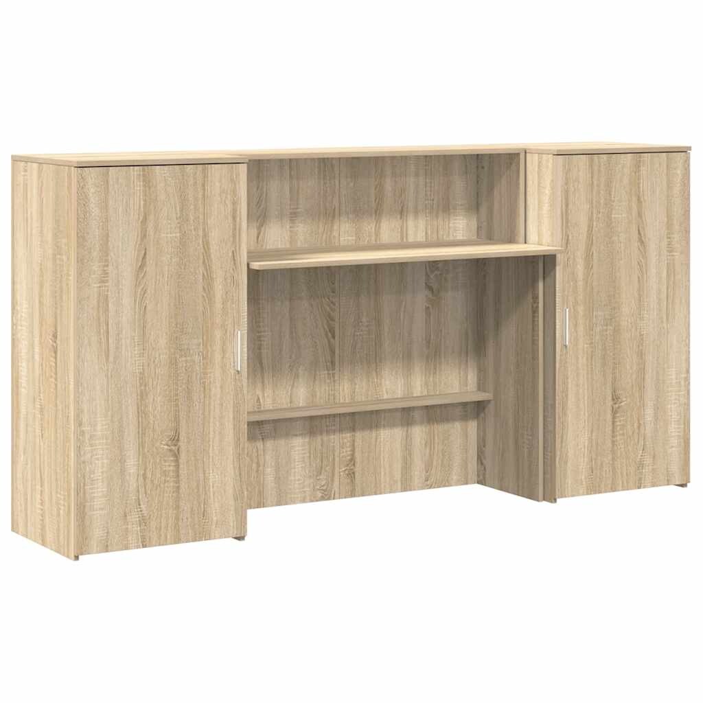 Bureau réception chêne sonoma 200x50x103,5 cm bois d'ingénierie Modèle Atlas Infinite Select