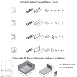 thumbnail of Schubladensystem Weiß Unterflurführungen Soft Close Schubkasten-Set 250mm 86mm