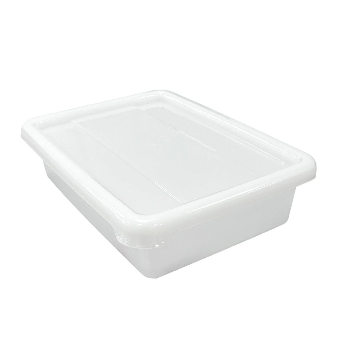 Verpakking 12 resistente voedselveilige bakken met deksel: 5,6L BPA-vrij (38 x 28,4 x 7,5 cm) - Keukens, restaurants, kantines, viswinkels, catering