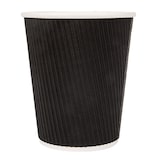 thumbnail of Vasos Bebidas Calientes Doble Pared, Ondulado 240 Ml 280 + 250 + 18 Pe G/M2 Ø8/5,6X9,2 Cm Negro Cart (825 Unidades)