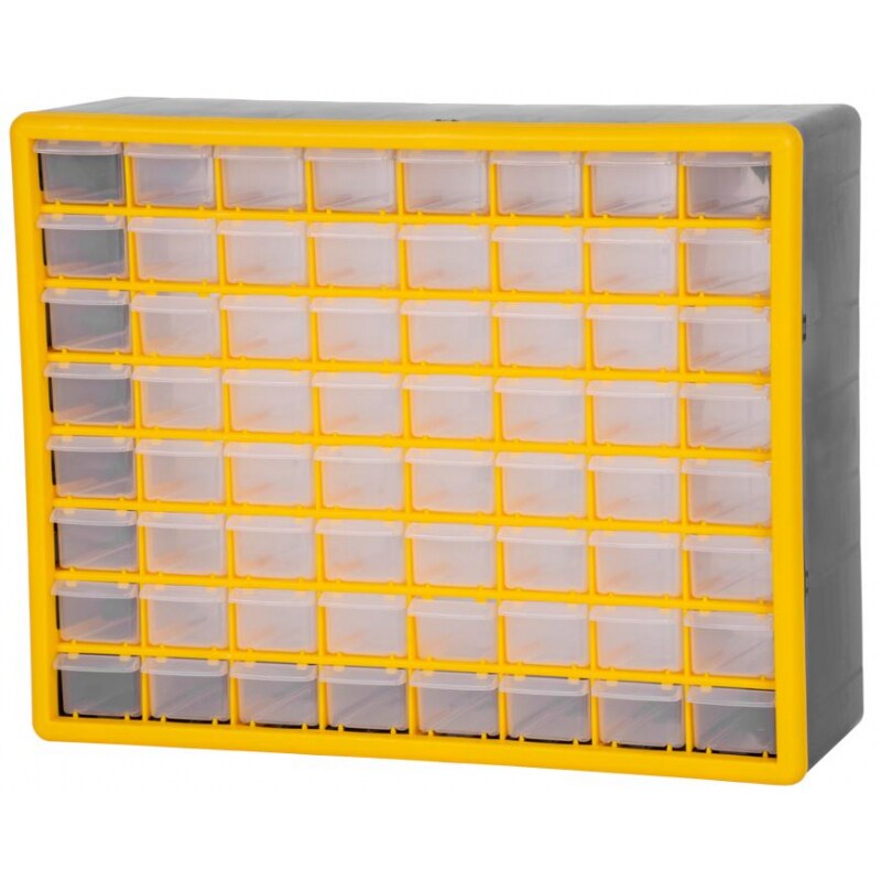 PROREGAL Cosimo Kleinteilemagazin mit 64 Schubfächer | HxBxT 39x50x16cm | Kleinteileregal, Sortimentsboxen, Sortimentskastenregal, Regalsystem