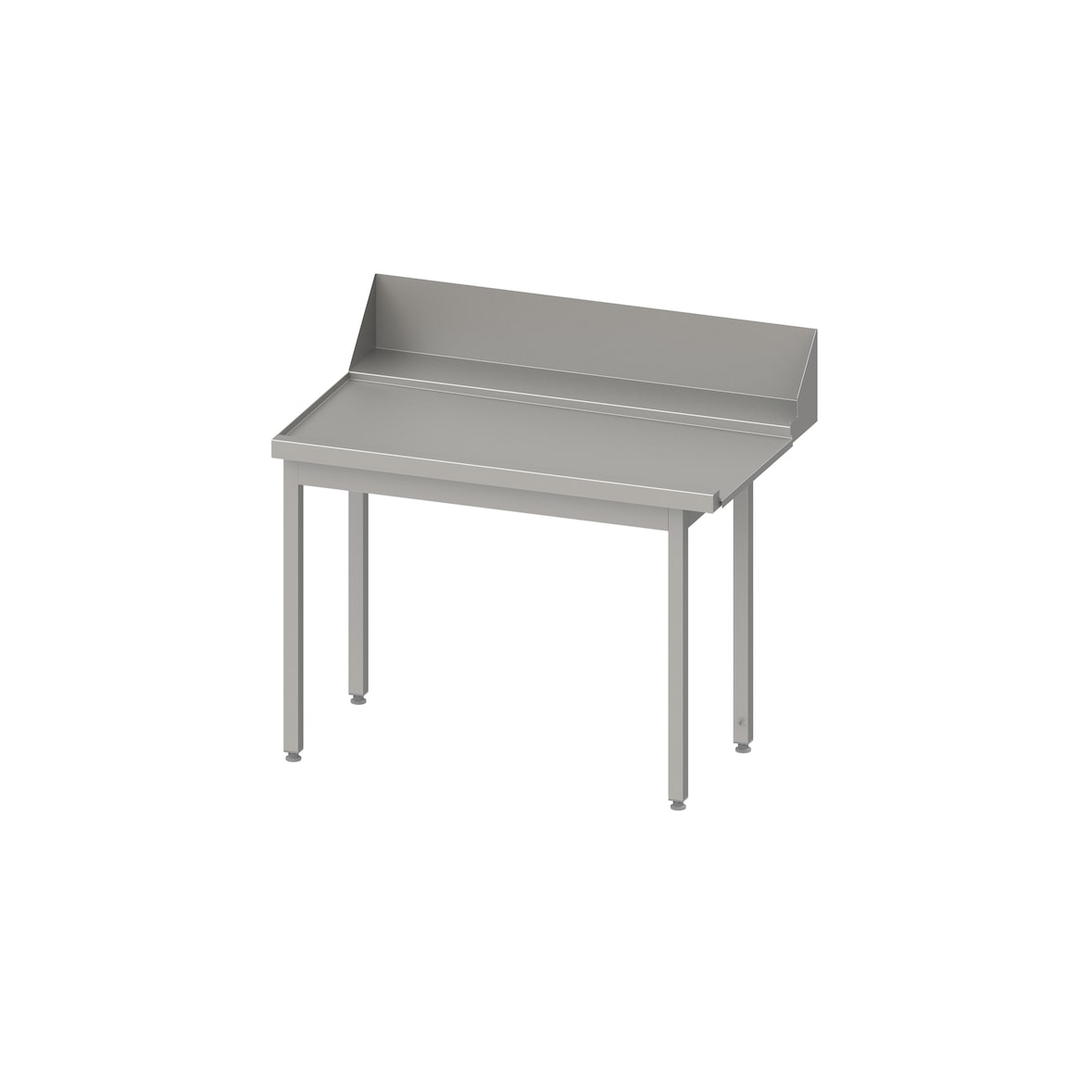 Stalgast Edelstahl Ablauftisch "PRO", Korbführung mit Gefälle, ohne Grundboden, 1100x750x880 mm, Anbauseite links, mit Aufkantung 200 mm, verschweißt