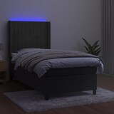 thumbnail of vidaXL Boxspringbett mit Matratze & LED Dunkelgrau 80x200 cm Samt