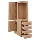 thumbnail of Kleiderschrank 70x40x170 cm Naturholz mit Tür und 4 Schubladen offenem Hängebereich und Fächern platzsparendes Design für Schlafzimmer Büro